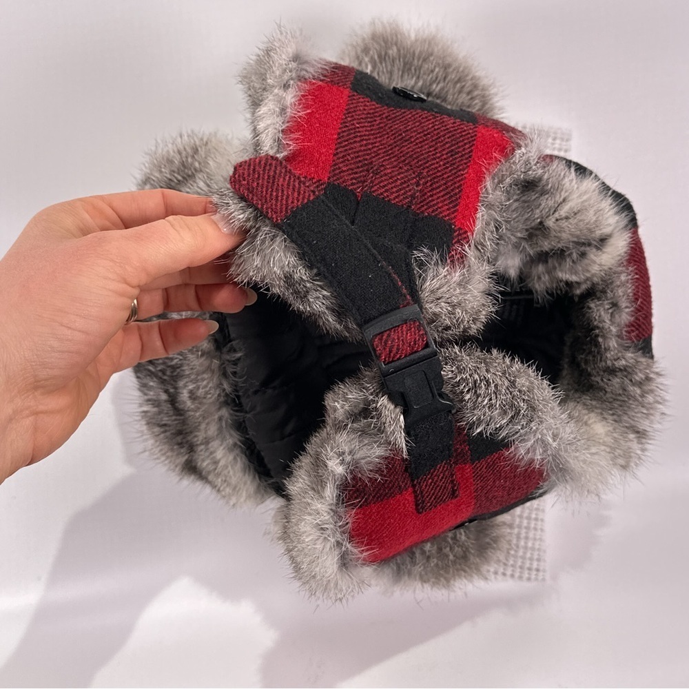 Yukon Tracks Mens Trapper Hat Rabbit Fur Buffalo Plaid Size L - Picture 8 of 13